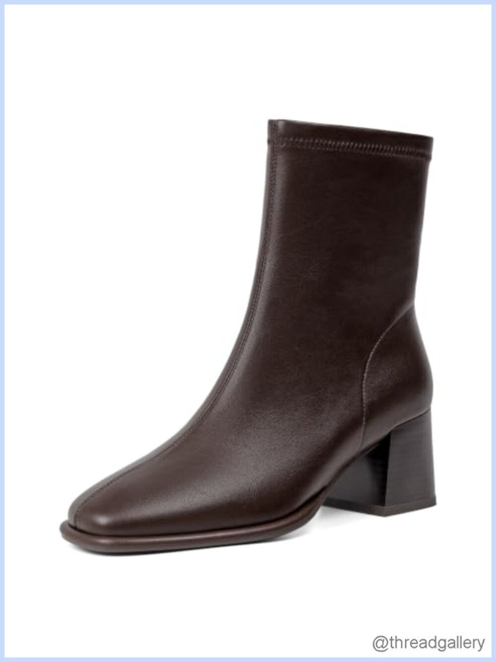 Ankle Boots for Women Square Toe Chunky Booties With Side Zipper